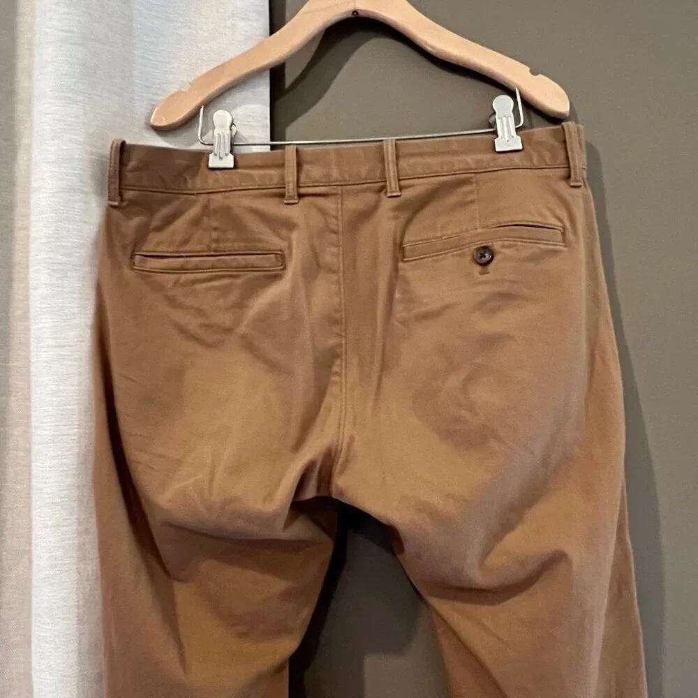 Men's J Crew Flex Camel Brown Slim Straight Leg, Preppy, Academia, W 32 / L 32